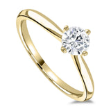 The Bellflower 18ct Yellow Gold 0.40ct Round Brilliant Cut Diamond Solitaire Engagement Ring