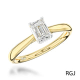 The Classic 18ct Yellow Gold 0.40ct Emerald Cut Diamond Solitaire Engagement Ring