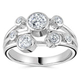 Platinum 1.00ct Seven Stone Diamond Bubble Ring