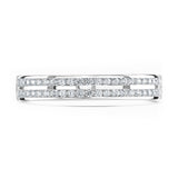 Platinum 0.25ct Round Brilliant Cut Diamond Double Row Channel Set Half Eternity Ring