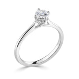 The Bluebell Platinum 0.30ct Round Brilliant Cut Diamond Solitaire Engagement Ring With 0.02ct Diamond Detailing
