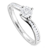 The Kalmia Platinum Round Brilliant Cut Diamond Solitaire Engagement Ring With Diamond Set Shoulders
