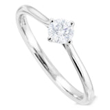 The Tuberose Platinum Round Brilliant Cut Diamond Solitaire Engagement Ring