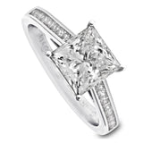 Platinum 2.26ct Princess Cut Diamond Set Shoulders Engagement Ring