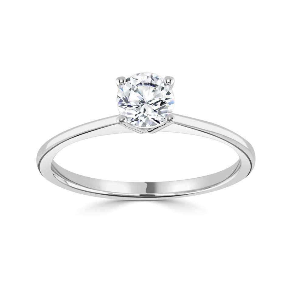 The Aster Platinum Round Brilliant Cut Diamond Solitaire Engagement Ring