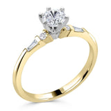 The Gloriosa 18ct Yellow Gold 0.50ct Round Brilliant Cut Diamond Solitaire Engagement Ring With 0.15ct Diamond Set Shoulders
