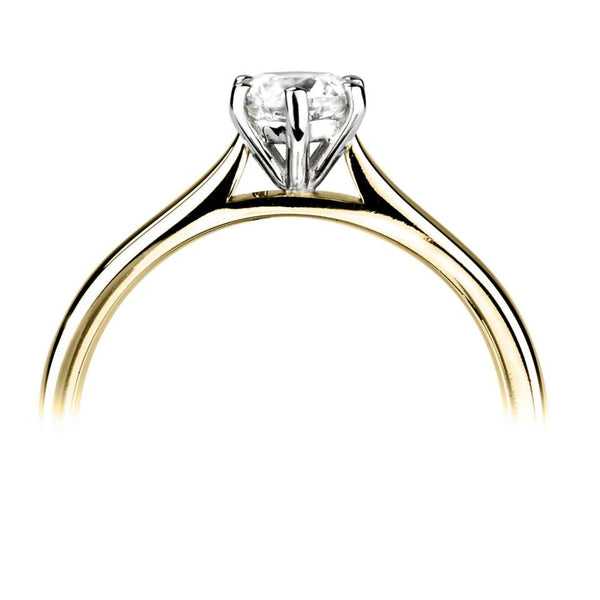 The Poppy 18ct Yellow Gold And Platinum Round Brilliant Cut Diamond Solitaire Engagement Ring