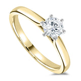 The Poppy 18ct Yellow Gold 0.50ct Round Brilliant Cut Diamond Solitaire Engagement Ring