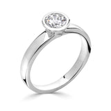 The Flora Platinum Round Brilliant Cut Diamond Solitaire Engagement Ring