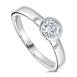 The Flora Platinum 0.90ct Round Brilliant Cut Diamond Solitaire Engagement Ring