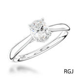 The Classic Platinum 0.40ct Oval Cut Diamond Solitaire Engagement Ring