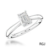 The Classic Platinum 0.60ct Emerald Cut Diamond Solitaire Engagement Ring