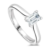 The Viola Platinum 0.30ct Emerald Cut Diamond Solitaire Engagement Ring