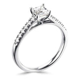 The Cosmos Platinum 0.71ct Princess Cut Diamond Solitaire Engagement Ring With 0.18ct Diamond Set Shoulders
