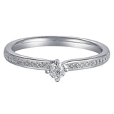 Platinum 0.33ct Round Brilliant Cut Diamond Solitaire Engagement Ring With Diamond Set Shoulders