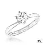 The Canna Platinum 0.70ct Round Brilliant Cut Diamond Solitaire Engagement Ring