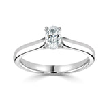 The Violet Platinum Oval Cut Diamond Solitaire Engagement Ring