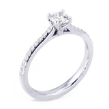 The Jasmine Platinum 0.40ct Round Brilliant Cut Diamond Solitaire Engagement Ring With 0.10ct Diamond Set Shoulders