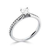 The Sweetheart Platinum Heart Cut Diamond Solitaire Engagement Ring With Diamond Set Shoulders