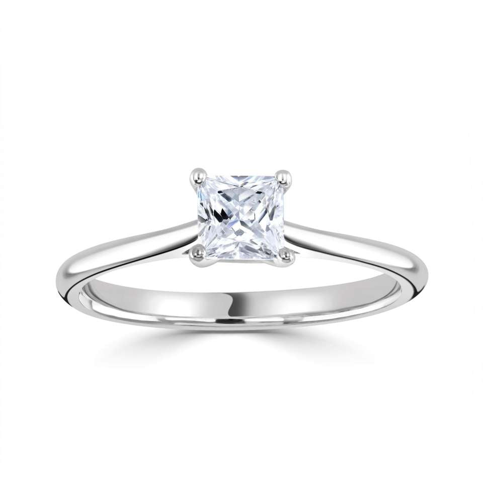 The Zinnia Platinum Princess Cut Diamond Solitaire Engagement Ring