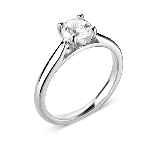 The Posey Platinum Round Brilliant Cut Diamond Solitaire Engagement Ring
