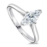 The Fuschia Platinum 0.60ct Marquise Cut Diamond Solitaire Engagement Ring