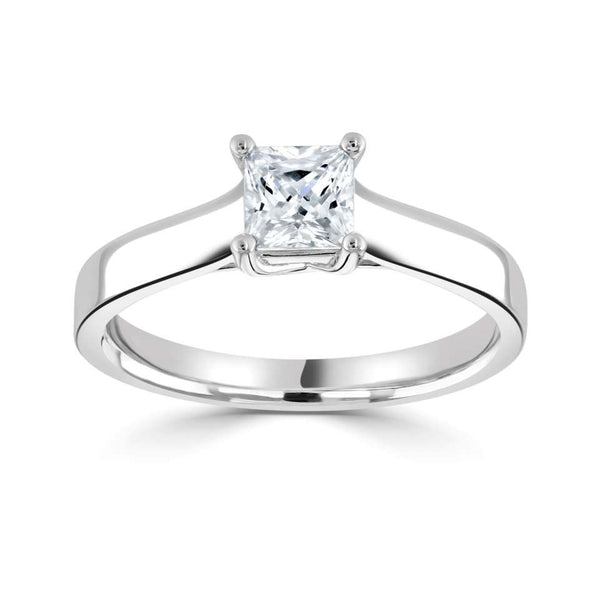 The Carnation Platinum Princess Cut Diamond Solitaire Engagement Ring