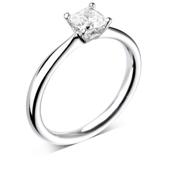 The Dianthus Platinum Princess Cut Diamond Solitaire Engagement Ring