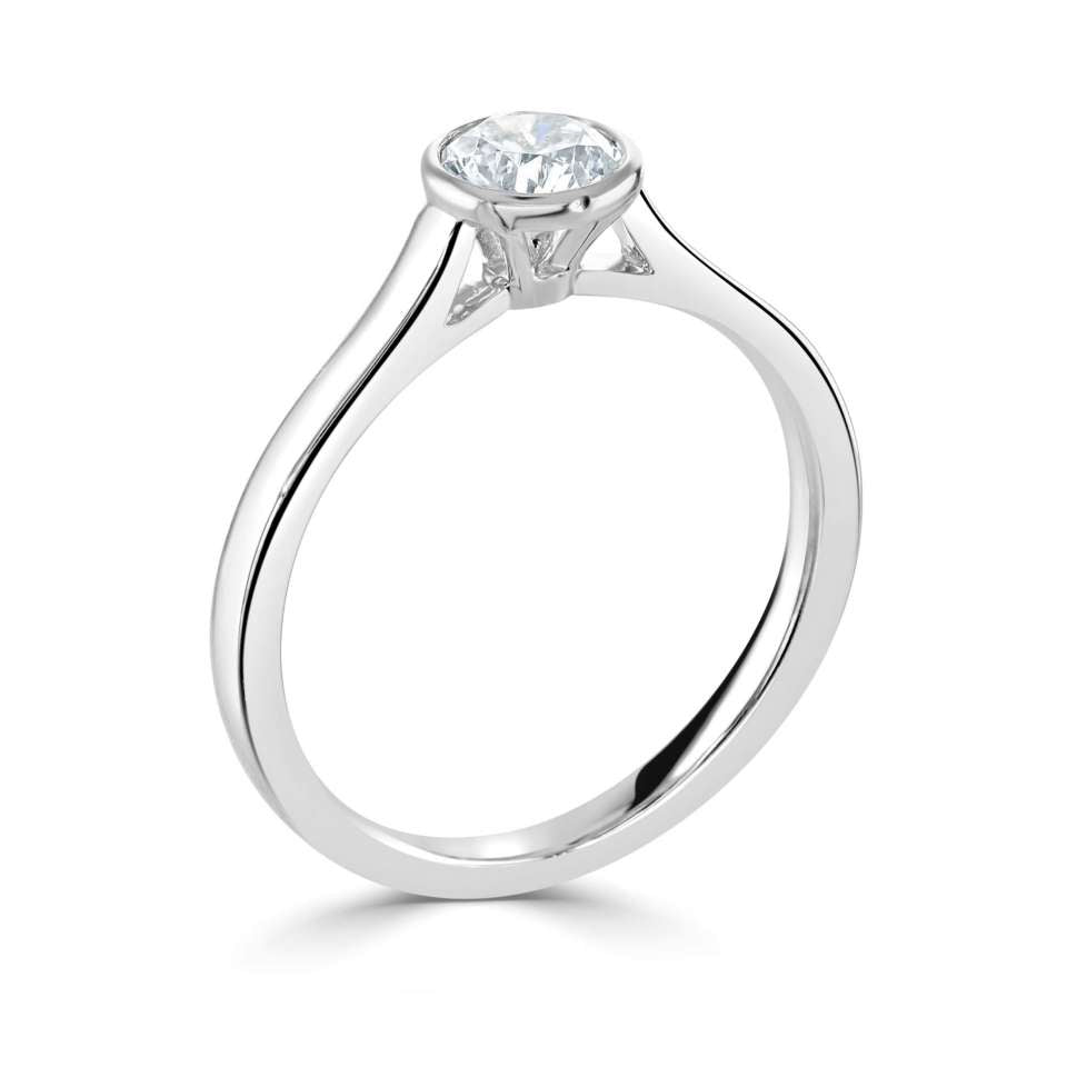 The Mimosa Platinum Round Brilliant Cut Diamond Solitaire Engagement Ring