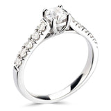 The Calla Platinum 0.90ct Round Brilliant Cut Diamond Solitaire Engagement Ring With 0.35ct Diamond Set Shoulders