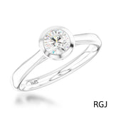 The Alena Platinum 0.50ct Round Brilliant Cut Diamond Solitaire Engagement Ring With 0.02ct Diamond Detailing