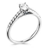 The Mistletoe Platinum 0.90ct Pear Cut Diamond Solitaire Engagement Ring With 0.18ct Diamond Set Shoulders
