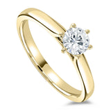 The Poppy 18ct Yellow Gold 0.50ct Round Brilliant Cut Diamond Solitaire Engagement Ring