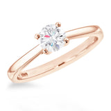 The Allium 18ct Rose Gold 0.33ct Round Brilliant Cut Diamond Solitaire Engagement Ring