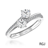 The Dursey Platinum 0.60ct Round Brilliant Cut Diamond Toi Et Moi Engagement Ring With 0.13ct Diamond Set Shoulders