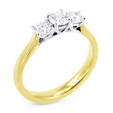 The Alyssa 18ct Yellow Gold And Platinum Round Brilliant Cut Diamond Three Stone Engagement Ring