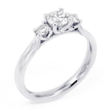 The Bryony Platinum Round Brilliant Cut Diamond Three Stone Engagement Ring