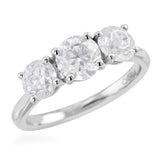 Platinum 2.11ct Round Brilliant Cut Diamond Three Stone Engagement Ring