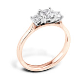 The Camellia 18ct Yellow Gold Round Brilliant Cut Diamond Three Stone Engagement Ring