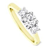 The Camellia 18ct Yellow Gold Round Brilliant Cut Diamond Three Stone Engagement Ring