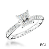 The Skye Classic Platinum 0.51ct Princess Cut Diamond Solitaire Engagement Ring With 0.20ct Diamond Set Shoulders