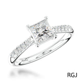 The Skye Classic Platinum 0.40ct Princess Cut Diamond Solitaire Engagement Ring With 0.19ct Diamond Set Shoulders
