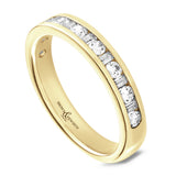 18ct Yellow Gold 0.20ct Round Brilliant And Baguette Cut Diamond Half Eternity Ring
