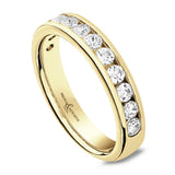 18ct Yellow Gold 0.50ct Round Brilliant Cut Diamond Channel Set Half Eternity Ring