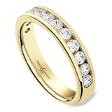 18ct Yellow Gold 0.75ct Round Brilliant Cut Diamond Channel Set Half Eternity Ring