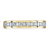 18ct Yellow Gold 0.33ct Round Brilliant And Baguette Cut Diamond Channel Set Half Eternity Ring