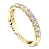 18ct Yellow Gold 0.75ct Round Brilliant Cut Diamond Claw Set Half Eternity Ring