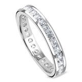 Platinum 1.00ct Princess Cut Diamond Channel Set Full Eternity Ring