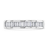 Platinum 0.20ct Baguette Cut Diamond Channel Set Half Eternity Ring