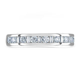 Platinum 0.20ct Round Brilliant And Baguette Cut Diamond Channel Set Half Eternity Ring